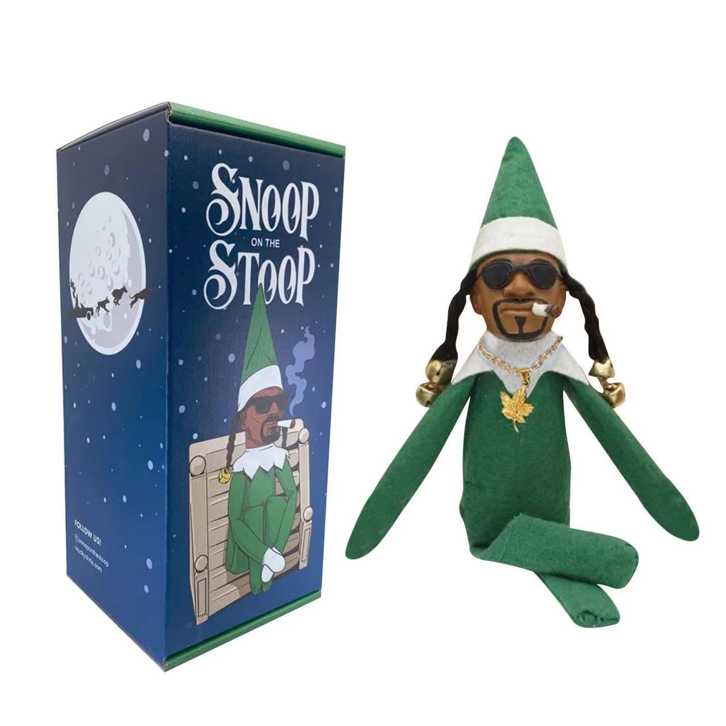 Snoop on a Stoop Hip Hop Lovers Christmas Elf Behaving Badly Plush Toy Table Ornaments Resin Home Garden Decoration