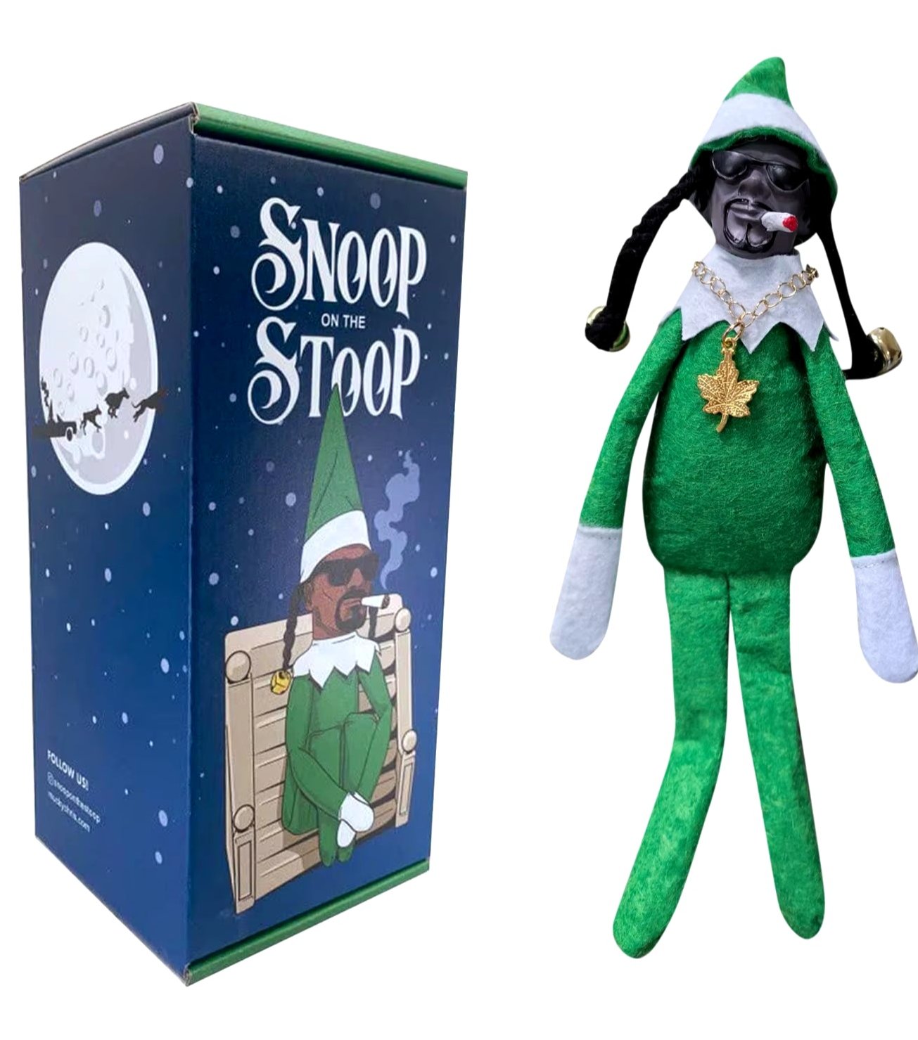 Snoop on a Stoop Hip Hop Lovers Christmas Elf Behaving Badly Plush Toy Table Ornaments Resin Home Garden Decoration