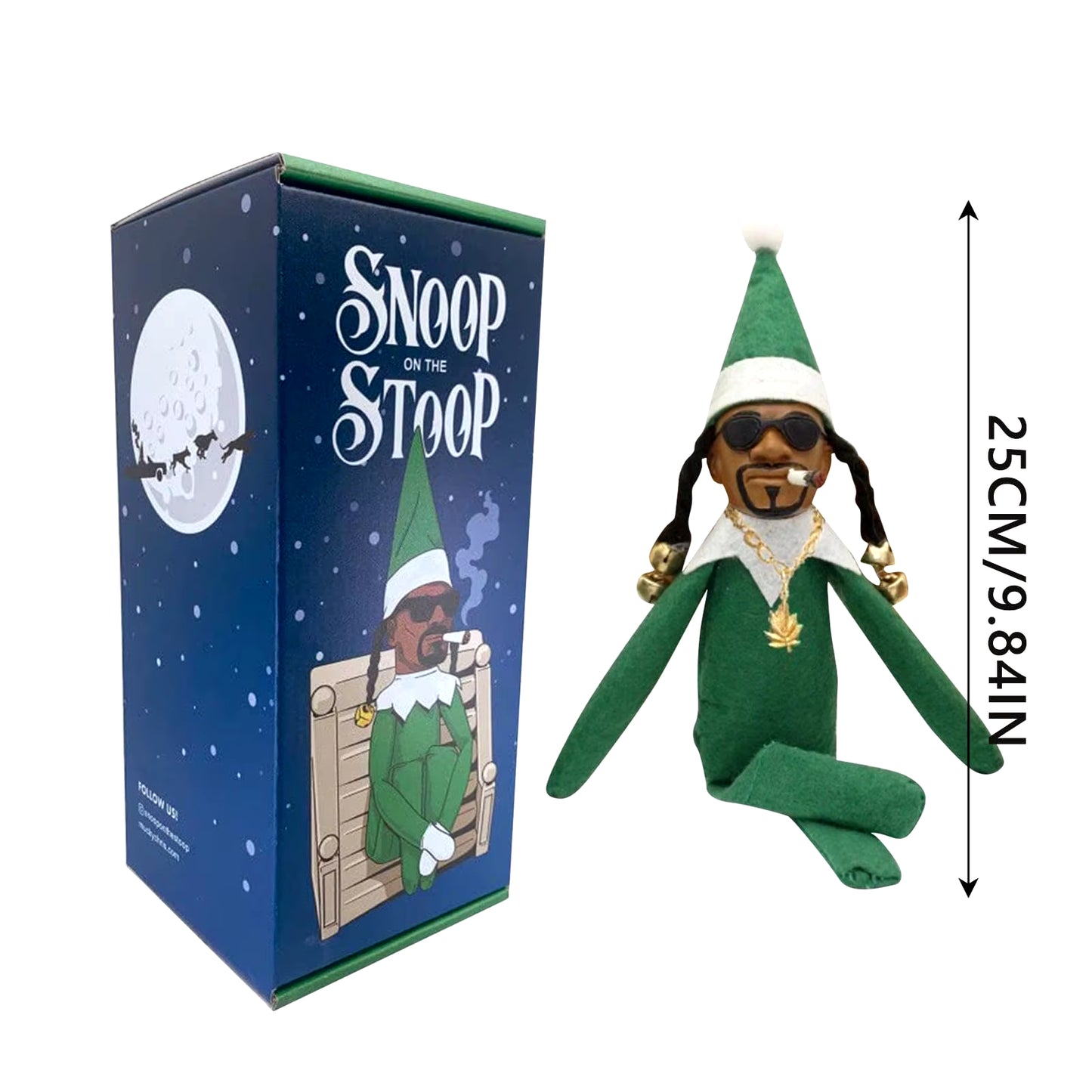 Snoop on a Stoop Hip Hop Lovers Christmas Elf Behaving Badly Plush Toy Table Ornaments Resin Home Garden Decoration