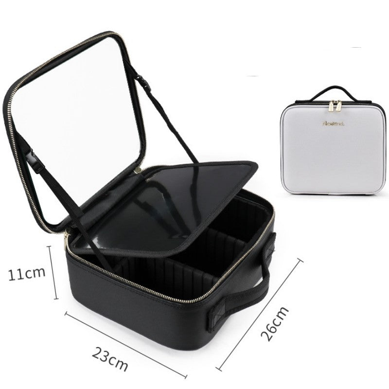 Smart LED Cosmetic Case with Mirror Cosmetic Bag Large Capacity Fashion Portable Storage Bag Travel Makeup Bags